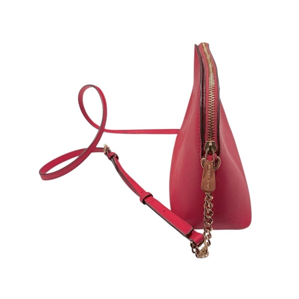Michael Kors Jet Set Travel Medium Dome Crossbody Bag Saffiano Leather Pink - Picture 2 of 6
